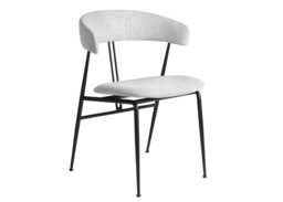 Gubi Violin Dining Chair Fully Upholstered in Tempt 60152  Black Matt Base