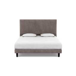 Heal's Shallow Divan Super King Smart Luxe Velvet Mushroom Dark Solid Wood