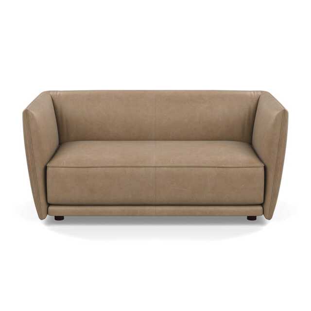 Heal's Valley 2 Seater Sofa Hertiage Camel Walnut Stain Feet - image 1
