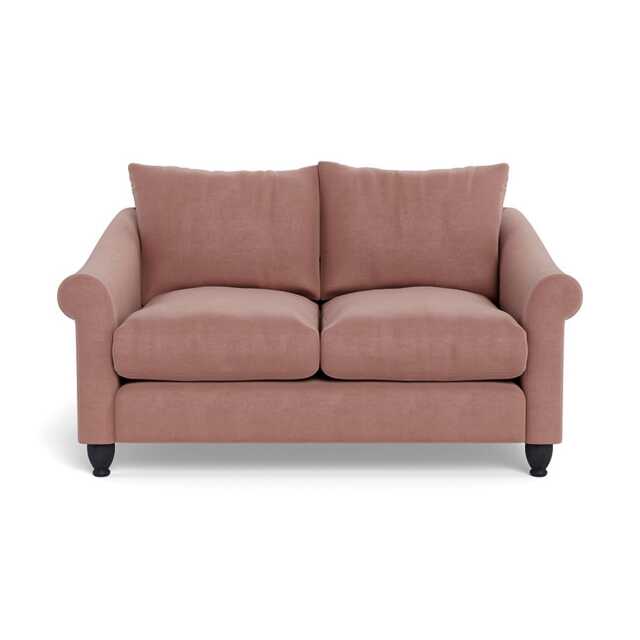 Heal's Devon 2 Seater Smart Luxe Velvet Dusky Pink Black Beech Feet