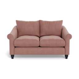 Heal's Devon 2 Seater Smart Luxe Velvet Dusky Pink Black Beech Feet