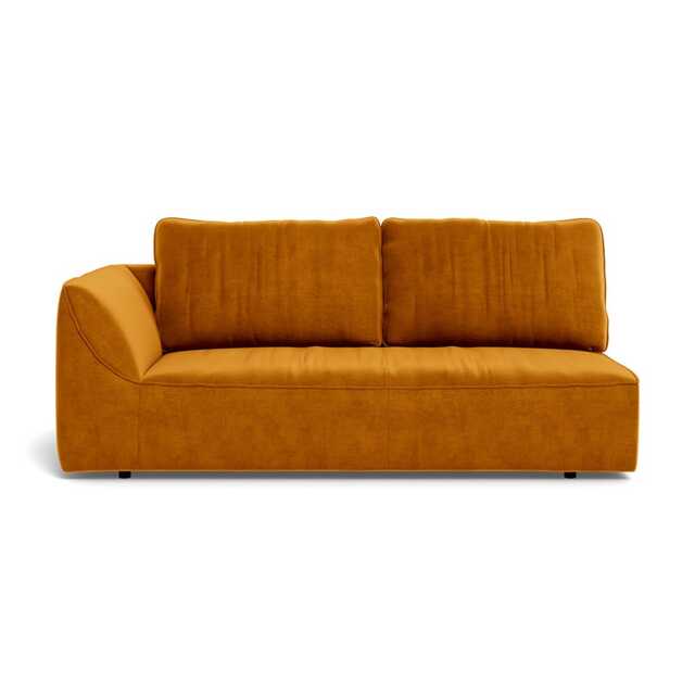 Heal's Morven Left Hand Facing 3 Seater Unit Smart Luxe Velvet Cognac
