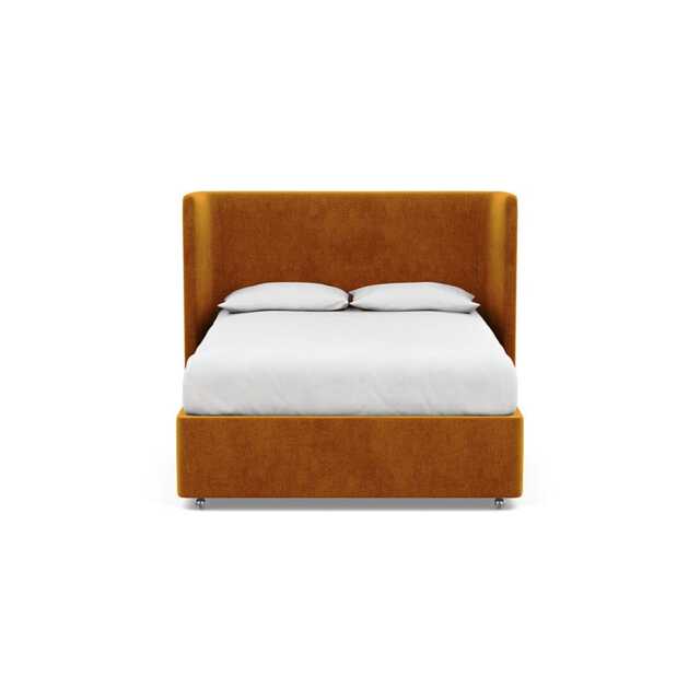 Heal's Monroe Headboard (Lift Storage) King Smart Luxe Velvet Cognac