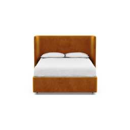 Heal's Monroe Headboard (Lift Storage) King Smart Luxe Velvet Cognac