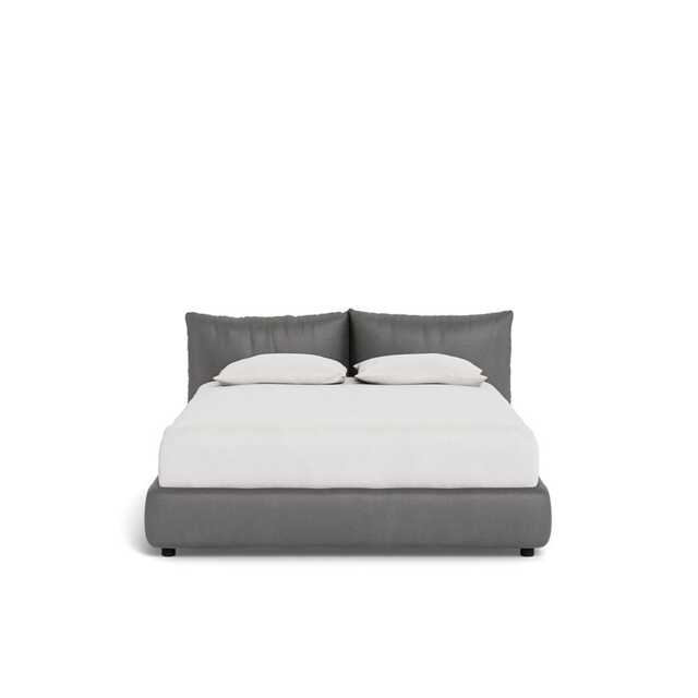 Heal's Pillow Bed King Luxury Leather Slate