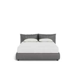 Heal's Pillow Bed King Luxury Leather Slate