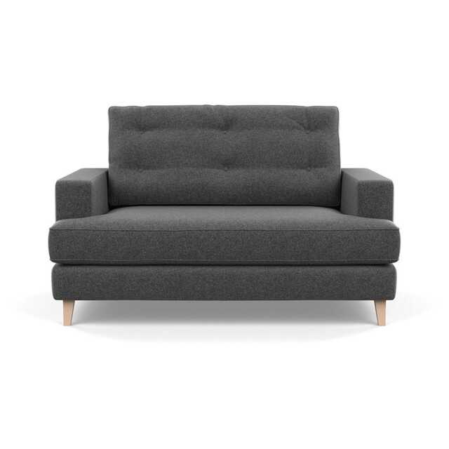 Heal's Mistral Loveseat Melton Wool Granite Natural Feet