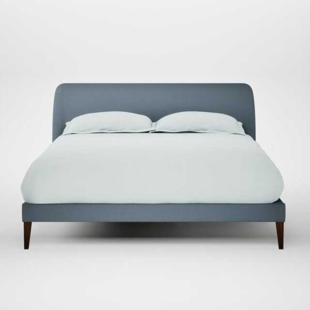 Heal's Wallis Bed King Smart Cotton Linen Celestial Walnut Stained Feet
