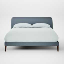 Heal's Wallis Bed King Smart Cotton Linen Celestial Walnut Stained Feet