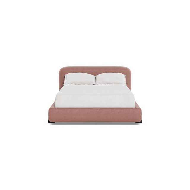 Heal's Nuvola Double Bed Smart Luxe Velvet Dusky Pink Black Painted Feet - image 1
