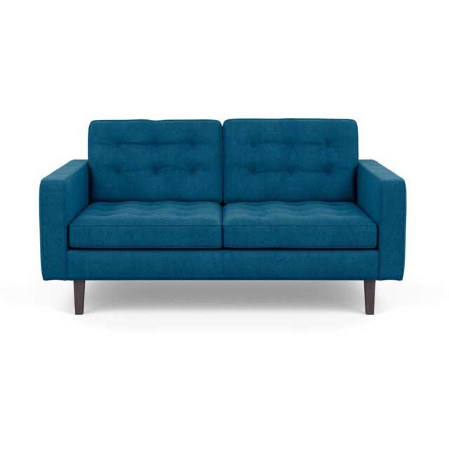 Heal's Hepburn 2 Seater Sofa St Mortitz Wool Teal Wenge Feet