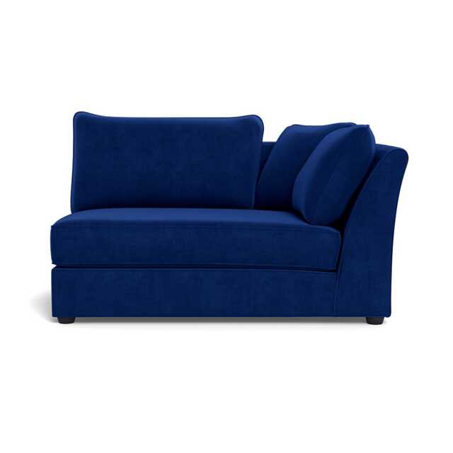 Heal's Tailor Large Curved Right Hand Facing Corner Unit Smart Luxe Velvet Azure Black Feet