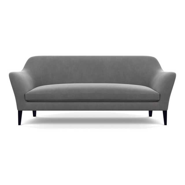 Heal's Wallis 4 Seater Sofa Smart Velvet Mercury Black Painted Oak Feet
