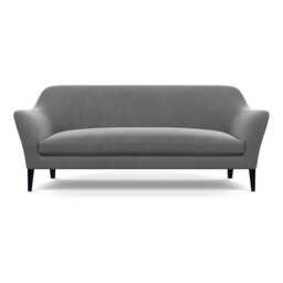 Heal's Wallis 4 Seater Sofa Smart Velvet Mercury Black Painted Oak Feet