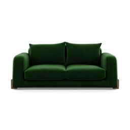 Heal's Nuvola 2 Seater Sofa Smart Velvet Forest Walnut Stained Feet