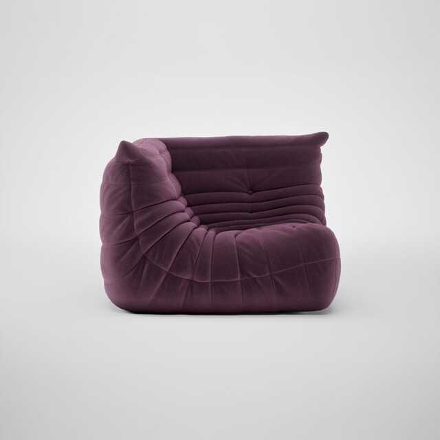 Ligne Roset Togo Corner Seat Alcantara Aubergine