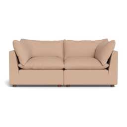 Heal's Astrid 3 Seater Sofa Capelo Linen-Cotton Rosedale Walnut Stained Beech Feet