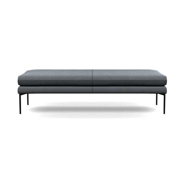 Heal's Matera Bench (160cm) Siena Cotton Shale Grey Black Feet