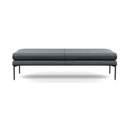 Heal's Matera Bench (160cm) Siena Cotton Shale Grey Black Feet