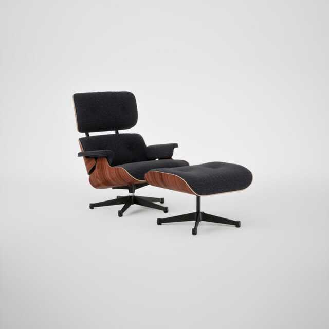 Vitra Eames Lounge Chair & Ottoman Santos Palisander Contemporary Nubia 11 Anthracite Black Base 04