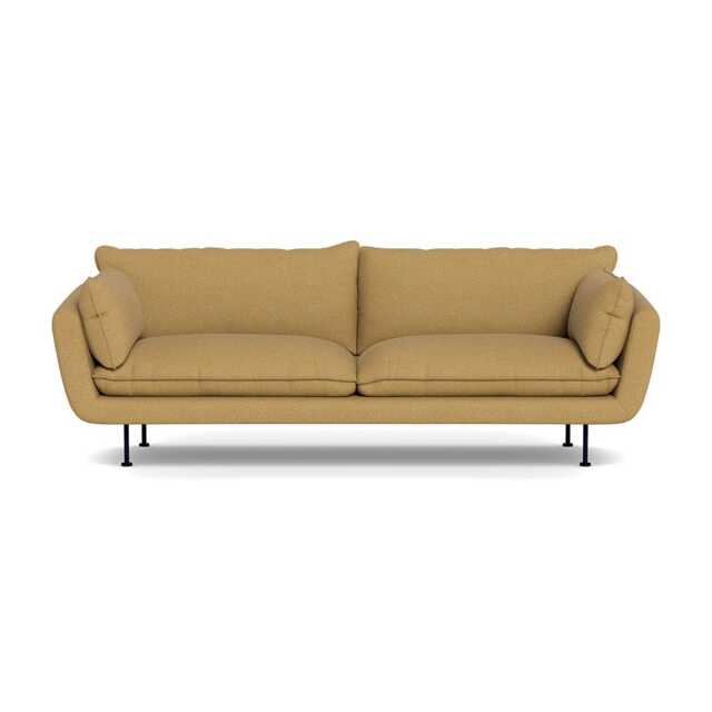 Heal's Allora 4 Seater Sofa Boucle Tweed Citrine Black Feet