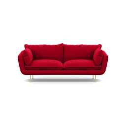 Heal's Allora 3 Seater Sofa Melton Wool Red Oxide Brass Feet