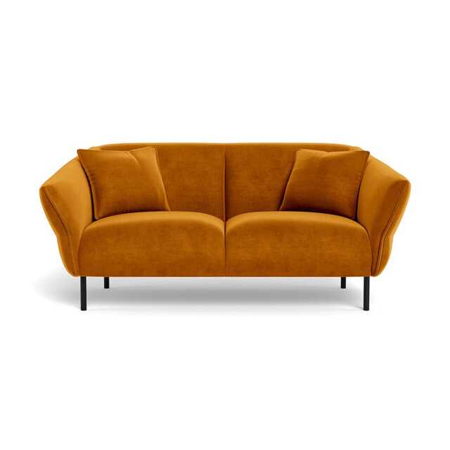 Heal's Alto 2 Seater Sofa Smart Luxe Velvet Cognac Black Feet