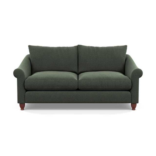 Heal's Devon 3 Seater Sofa Boucle Fern Walnut Stained Feet