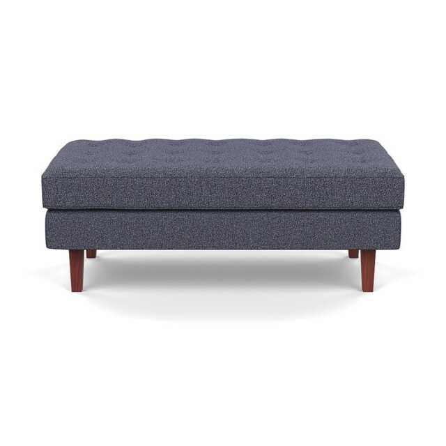 Heal's Hepburn Ottoman Loop Boucle Navy Walnut - image 1