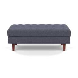 Heal's Hepburn Ottoman Loop Boucle Navy Walnut - thumbnail 1
