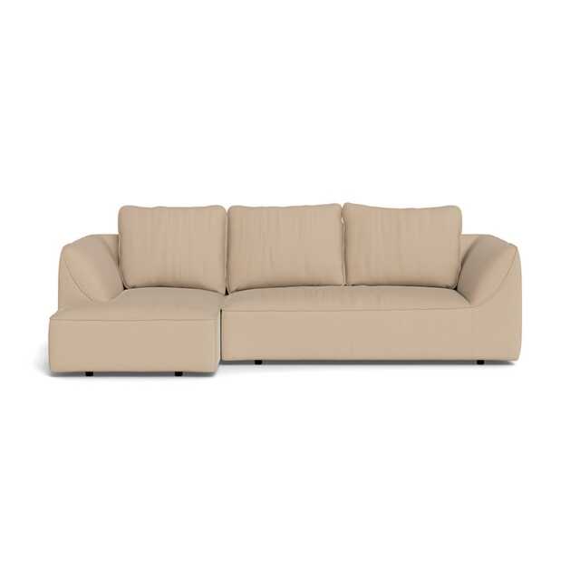 Heal's Morven Left Hand Facing Corner Chaise Sofa Capelo Linen-Cotton Bamboo Black Feet