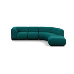 Heal's Lilli Right Hand Facing Curved Corner Sofa Brushed Cotton Pine Natural Beech Feet