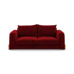 Heal's Nuvola 3 Seater Sofa Smart Luxe Velvet Mulberry Natural Oak Feet