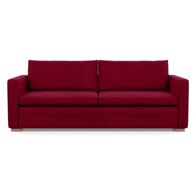 Heal's Palermo 4 Seater Sofa St Moritz Wool Red 74 Brass/Walnut Feet
