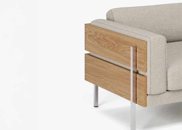 Case Forum 2 Seater Sofa Oak Frame / Chalk Orsetto
