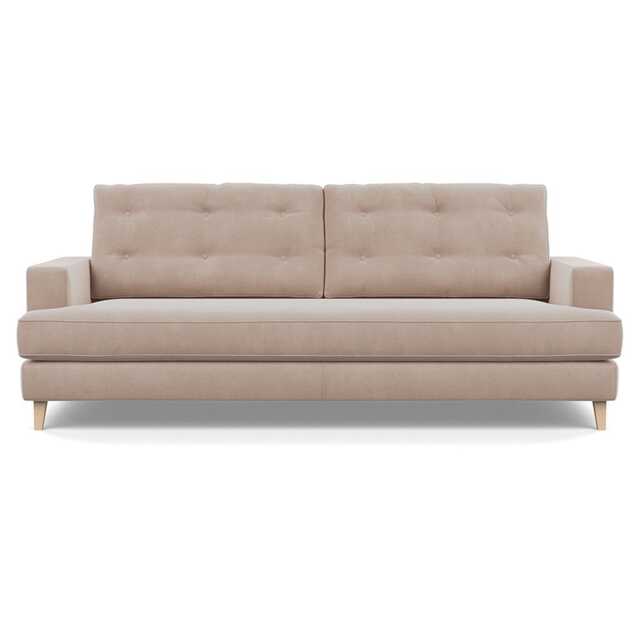 Heal's Mistral 4 Seater Sofa Smart Velvet Pebble Natural Feet
