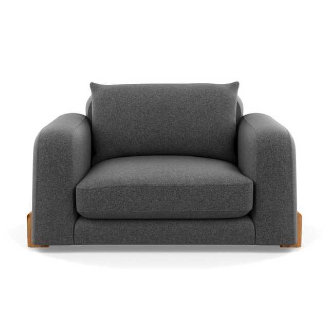 Heal's Nuvola Loveseat Melton Wool Granite Natural Oak Feet