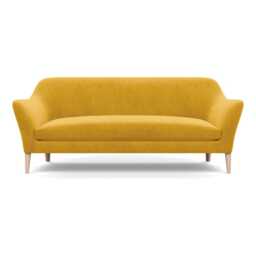 Heal's Wallis 4 Seater Sofa Smart Luxe Velvet Canary Natural Ash Feet - thumbnail 2