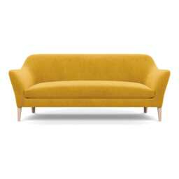 Heal's Wallis 4 Seater Sofa Smart Luxe Velvet Canary Natural Ash Feet - thumbnail 1