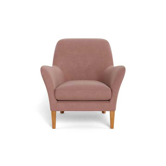 Heal's Wallis Armchair Smart Luxe Velvet Dusky Pink Stained Oak Feet - image 1