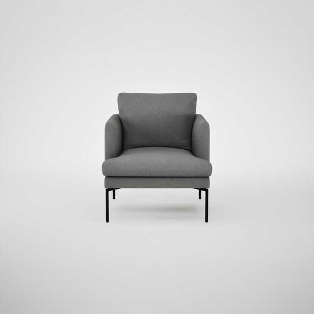 Heal's Matera Armchair St Moritz Wool Light Grey Black Feet