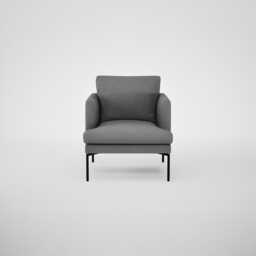 Heal's Matera Armchair St Moritz Wool Light Grey Black Feet