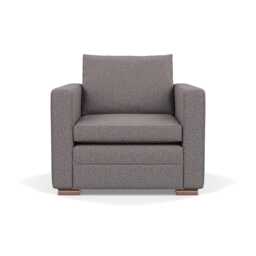 Heal's Palermo Armchair Loop Boucle Granite Brass/Walnut Feet - thumbnail 1