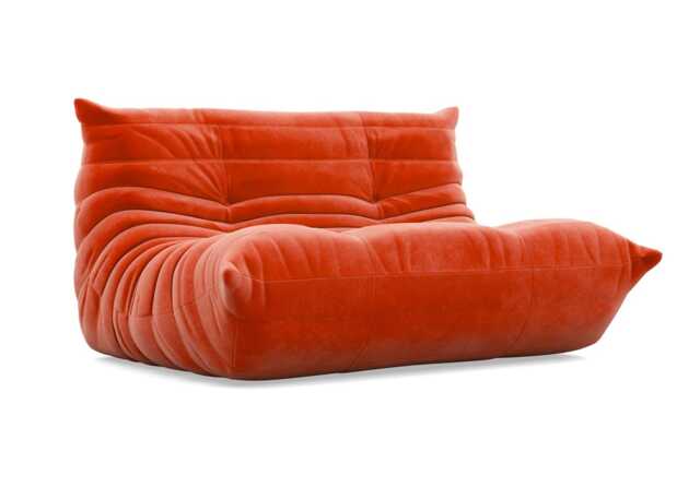 Ligne Roset Togo Small Settee Alcantara Orange