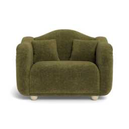 Heal's Tetbury Loveseat Boucle Velvet Wilder Natural Beech Feet