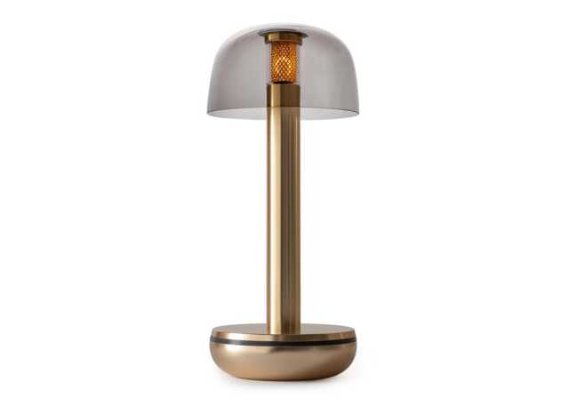 Humble Two LED Portable Table Light Gold/Smoked Glass