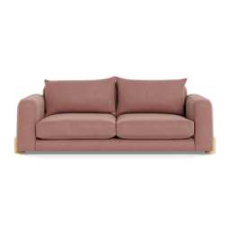 Heal's Nuvola 4 Seater Sofa Smart Luxe Velvet Dusky Pink Natural Oak Feet - thumbnail 1