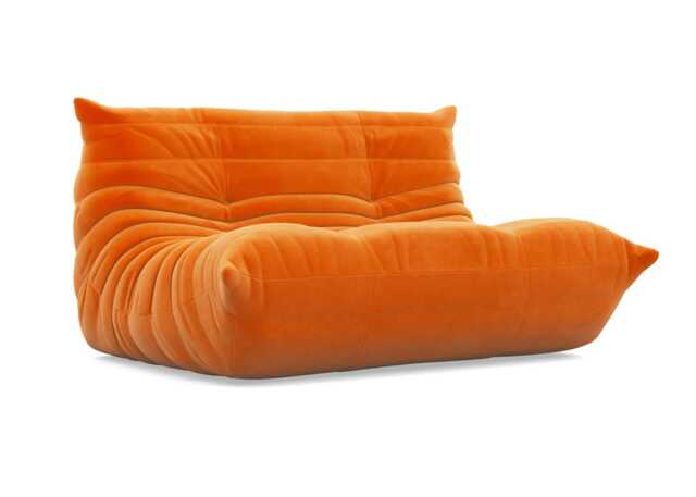 Ligne Roset Togo Small Settee Alcantara Cadmium Orange