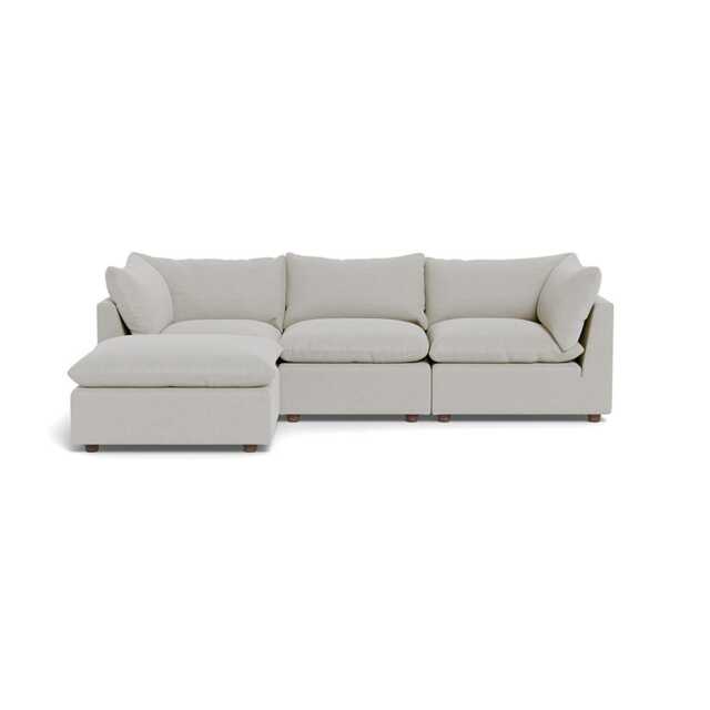 Heal's Astrid Left Hand Facing Corner Sofa Capelo Linen-Cotton Sea Salt Walnut Stained Beech Feet