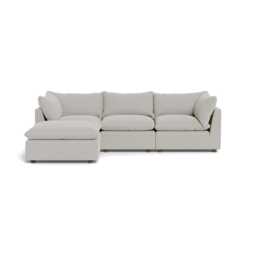 Heal's Astrid Left Hand Facing Corner Sofa Capelo Linen-Cotton Sea Salt Walnut Stained Beech Feet